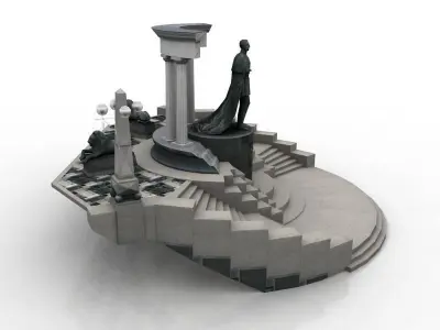 Alexander II Russia Moscow Monument 3D model