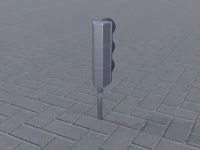 Mobile Construction Site Traffic Light WIP-1 3D model