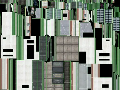 Modern School Building 3D model