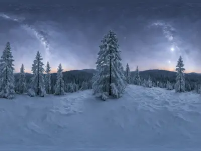 HDRI Winter Nature Panoramas Low-poly 3D model