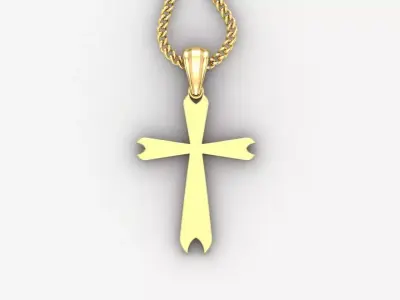 Light Gold 18K Cross Pendant 1CP005 3D print model