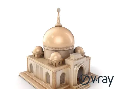 Symmetrical Mosque Architecture Model Pack Low-poly 3D model