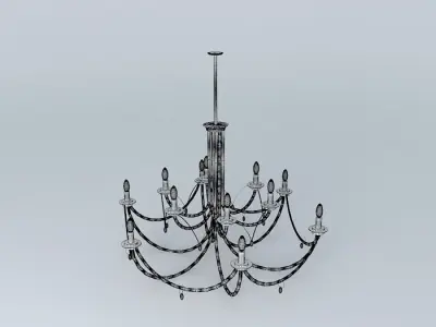 Iron and brass ceiling lamp. Free 3D model