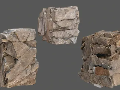 desert rocks Low-poly 3D model order
