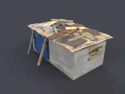 Lowpoly Shacks Collection Low-poly 3D model