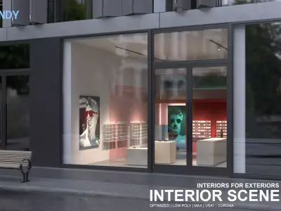 Interior Scene 10 - Glasses Shop 3D model 3D model
