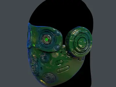 Gas mask helmet scifi Low-poly character art game space Low-poly Low-poly 3D model shop