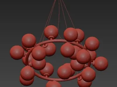 Bubble chandelier with balls hanging from it 3D model