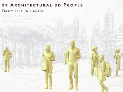 Daily Life in Lagos -  29 Architectural Figures 3D print model