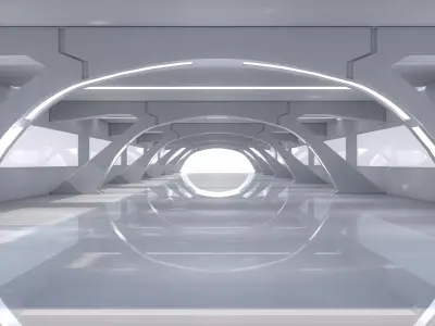 Sci Fi Tunnel 3D model 28