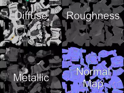 Advanced Silver Robot model pack Low-poly 3D model