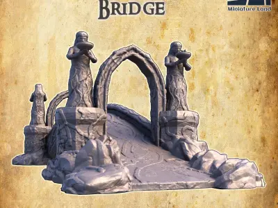 Ancient Elven Bridge Tabletop Terrain 28MM 3D print model 3D print model