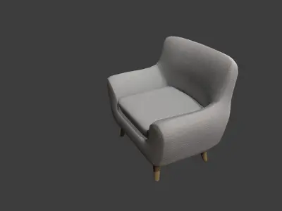 Light Grey Armchair Low-poly 3D model