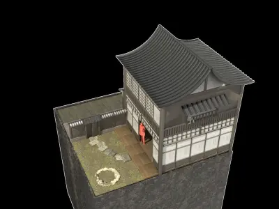 East Asia ancient house 3D model