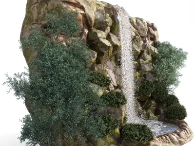 Natural waterfall  3D model