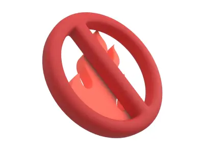 No Fire Icon V1 001 Low-poly 3D model