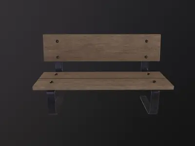 Wood Bench 3D Model Low-poly 3D model