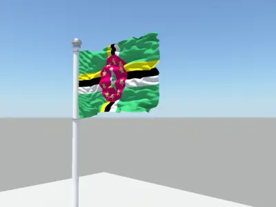 Dominica flag 3D model