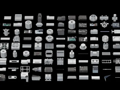 3D SCIFI Kitbash 3D model