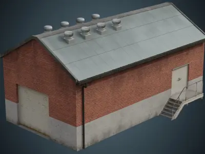 Building 2B Low-poly 3D model