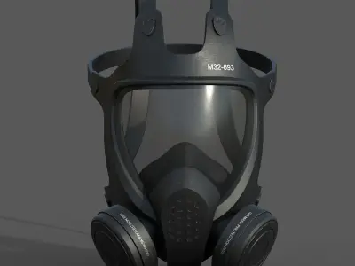 Gas mask helmet 3d safety isolated fantasy human  Low-poly 3D model