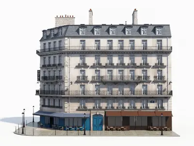 Corner haussman facade 3D model