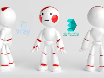 Cartoon Robot Character 3D model
