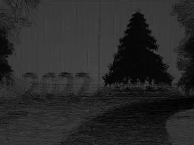 3D rendering scene beautiful christmas tree 3D model