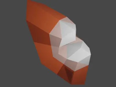 Low Poly Mountain orange and Free low-poly 3D model