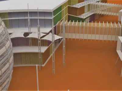 City Block Concept with Residential and Commercial Areas 3D model