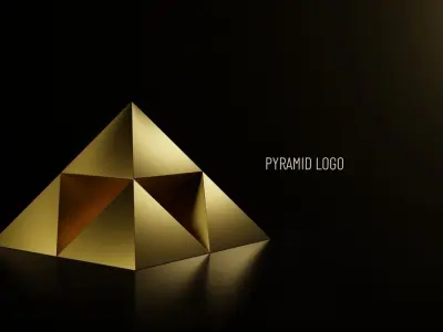 Pyramid Egypt Abstract Cube Logo customized Text with studio Free 3D model