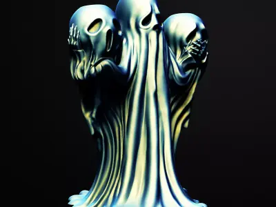 Ghostlight Trio Candle Holder 3D Printable STL File 3D print model