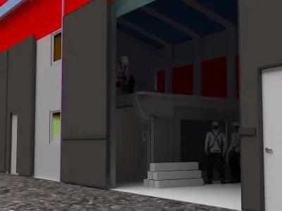 factory gas station 3D model