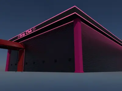 Strip Club Exterior Low-poly 3D model