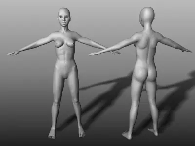 Alexa Female Base Mesh Free low-poly 3D model