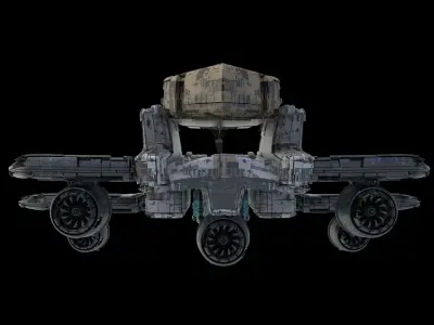 salina v3 Huge SciFi Spaceship 3D model