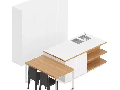 Kitchen Furniture Set 20 3D model