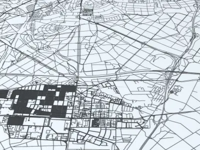 Frankfurt Road Network and Streets 3D model