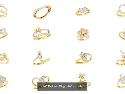 100 Delicate Ring  3D Model Pack