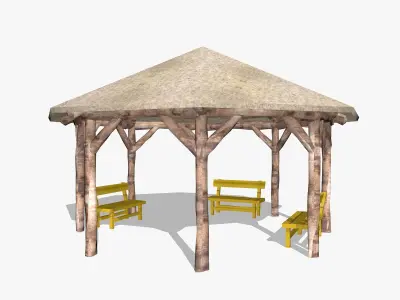 Gazebo wooden 3D model
