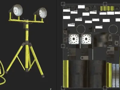 Industrial Lights Low-poly 3D model