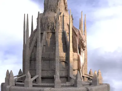 Medieval Lion Tower Overgrown Turret Tower 13  3D model