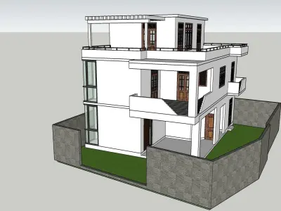 Modern House Asia-AutoCAD Plan 3D model