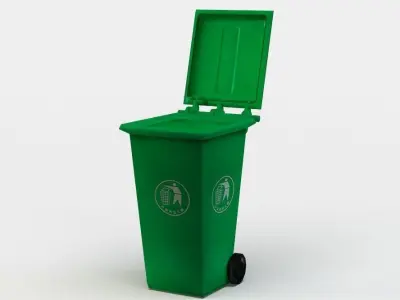 Garbage container Low-poly 3D model 9