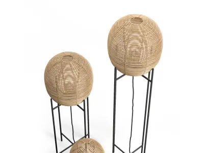 Wicker Sari floor table lamp 3D model