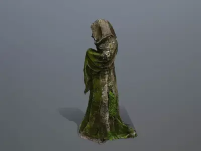old statue  Low-poly 3D model
