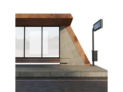 Tram station 3D model