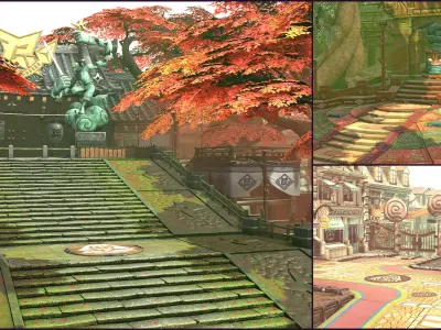 Cartoon - Stages Low-poly 3D model