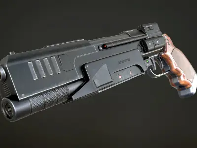 223 Pistol Blaster PBR Low-poly 3D model