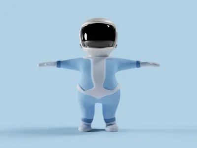 Rigged Little Space Boy Cartoon Character  3D model